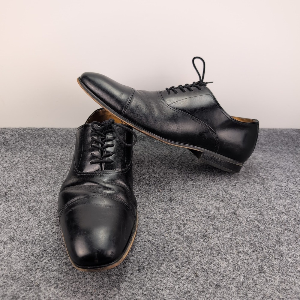 Florsheim Cap Toe Oxford Mens 10.5D Black Leather Dress Shoes 14180-001 Classic